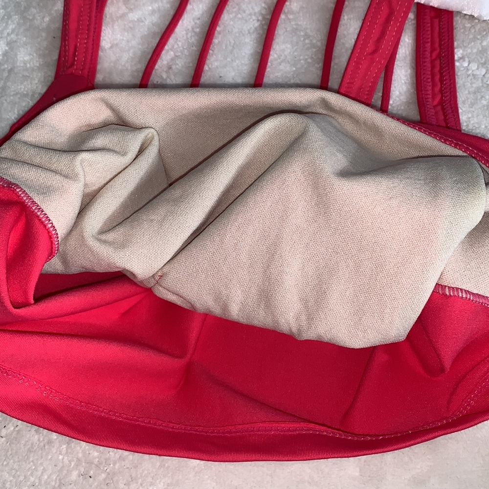 So Danca L Dance Top Sports Bra Large Coral/Red Large EUC - Picture 4 of 10